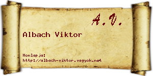 Albach Viktor névjegykártya